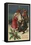 Girl Talking to Father Christmas-null-Framed Stretched Canvas