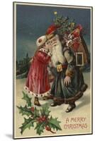Girl Talking to Father Christmas-null-Mounted Giclee Print
