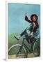 Girl Trick Riding on Bicycle-null-Framed Art Print