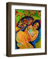 Girl under a Japanese Umbrella, C. 1909-Ernst Ludwig Kirchner-Framed Giclee Print