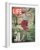 Girl using Hula Hoop, Revival of Fashions and Fads of the 1950's, June 16, 1972-Bill Ray-Framed Photographic Print