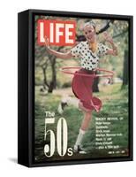 Girl using Hula Hoop, Revival of Fashions and Fads of the 1950's, June 16, 1972-Bill Ray-Framed Stretched Canvas