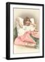 Girl Waking with Toys-null-Framed Art Print