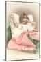 Girl Waking with Toys-null-Mounted Art Print