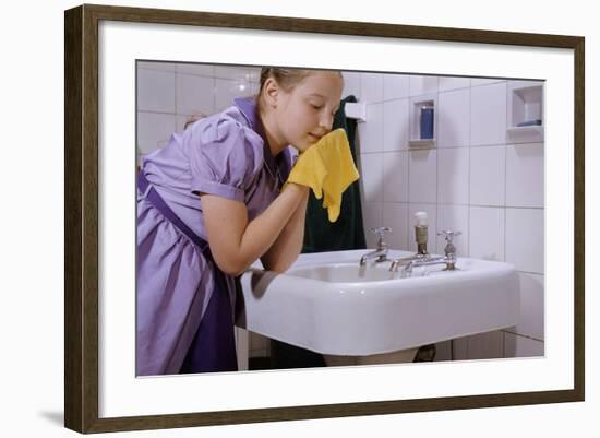 Girl Washing Her Face at Sink-William P. Gottlieb-Framed Photographic Print