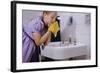 Girl Washing Her Face at Sink-William P. Gottlieb-Framed Photographic Print