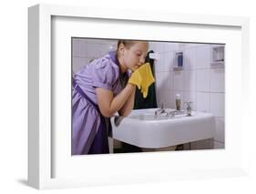 Girl Washing Her Face at Sink-William P. Gottlieb-Framed Photographic Print