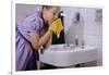 Girl Washing Her Face at Sink-William P. Gottlieb-Framed Photographic Print