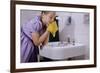 Girl Washing Her Face at Sink-William P. Gottlieb-Framed Photographic Print