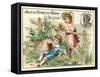 Girl Watching a Boy Reading a Book-null-Framed Stretched Canvas