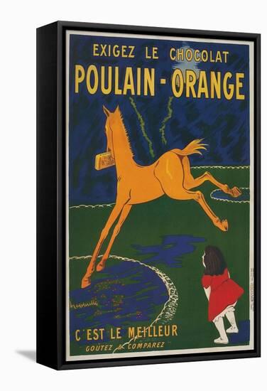 Girl Watching Orange Horse-null-Framed Stretched Canvas