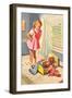 Girl Watching Puppy in Cradle-null-Framed Art Print