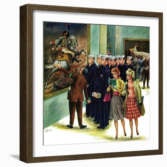 "Girl-Watching Sailors," August 12, 1961-Constantin Alajalov-Framed Giclee Print