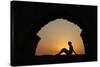 Girl watching sunset in Cesarea-Godong-Stretched Canvas