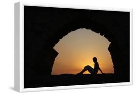 Girl watching sunset in Cesarea-Godong-Framed Photographic Print