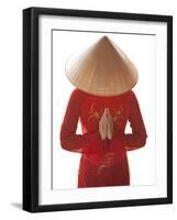 Girl Wearing Ao Dai Dress, Hanoi, Vietnam-Jon Arnold-Framed Photographic Print