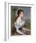 Girl Wih Flowers, C1900-Pierre-Auguste Renoir-Framed Giclee Print