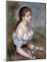 Girl Wih Flowers, C1900-Pierre-Auguste Renoir-Mounted Giclee Print