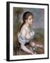 Girl Wih Flowers, C1900-Pierre-Auguste Renoir-Framed Giclee Print