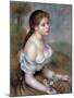 Girl Wih Flowers, C1900-Pierre-Auguste Renoir-Mounted Giclee Print