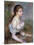 Girl Wih Flowers, C1900-Pierre-Auguste Renoir-Stretched Canvas