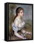 Girl Wih Flowers, C1900-Pierre-Auguste Renoir-Framed Stretched Canvas