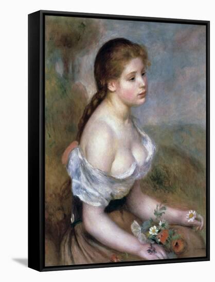 Girl Wih Flowers, C1900-Pierre-Auguste Renoir-Framed Stretched Canvas