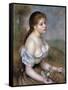 Girl Wih Flowers, C1900-Pierre-Auguste Renoir-Framed Stretched Canvas