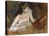 Girl with a Banjo-Mary Cassatt-Stretched Canvas