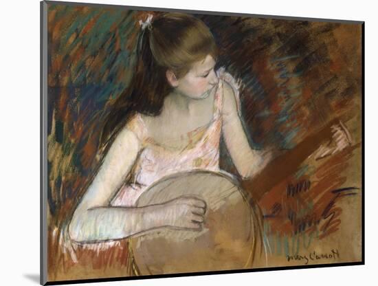 Girl with a Banjo-Mary Cassatt-Mounted Giclee Print