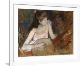 Girl with a Banjo-Mary Cassatt-Framed Giclee Print