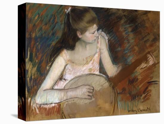 Girl with a Banjo-Mary Cassatt-Stretched Canvas