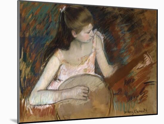 Girl with a Banjo-Mary Cassatt-Mounted Giclee Print