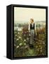 Girl with a Basket in a Garden-Daniel Ridgway Knight-Framed Stretched Canvas