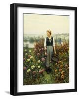 Girl with a Basket in a Garden-Daniel Ridgway Knight-Framed Giclee Print