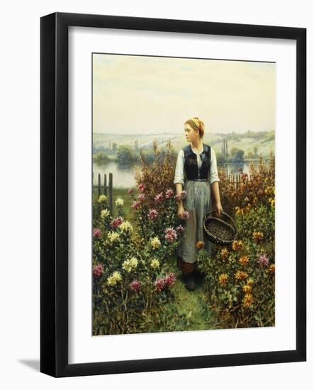 Girl with a Basket in a Garden-Daniel Ridgway Knight-Framed Giclee Print