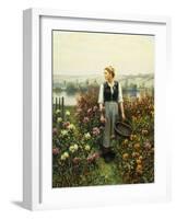 Girl with a Basket in a Garden-Daniel Ridgway Knight-Framed Giclee Print