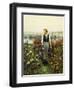 Girl with a Basket in a Garden-Daniel Ridgway Knight-Framed Giclee Print