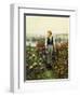 Girl with a Basket in a Garden-Daniel Ridgway Knight-Framed Giclee Print