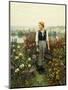 Girl with a Basket in a Garden-Daniel Ridgway Knight-Mounted Giclee Print