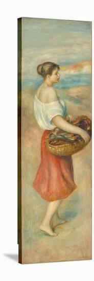 Girl with a Basket of Fish, C.1889 (Oil on Canvas)-Pierre Auguste Renoir-Stretched Canvas