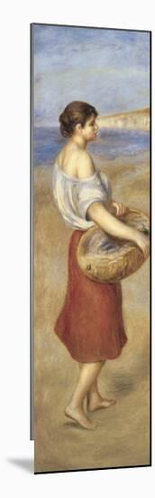 Girl with a Basket of Fish-Pierre-Auguste Renoir-Mounted Art Print