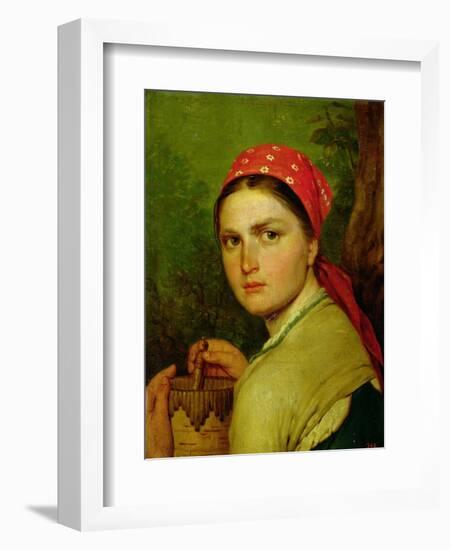 Girl with a Birch-Bark Jar, C.1824-Aleksei Gavrilovich Venetsianov-Framed Giclee Print