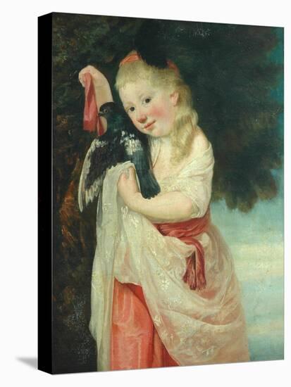 Girl with a Bird-John Hoppner-Stretched Canvas