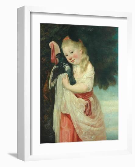 Girl with a Bird-John Hoppner-Framed Giclee Print