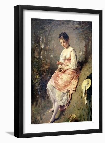 Girl with a Birds Nest, Late 1860S-Charles Chaplin-Framed Giclee Print