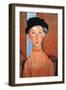 Girl with a Black Hat, 1918-Amedeo Modigliani-Framed Giclee Print