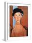 Girl with a Black Hat, 1918-Amedeo Modigliani-Framed Giclee Print