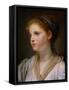 Girl with a Blue Ribbon-Jean-Baptiste Greuze-Framed Stretched Canvas