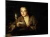 Girl with a Candle, Late 17th or Early 18th Century-Jean-Baptiste Santerre-Mounted Giclee Print